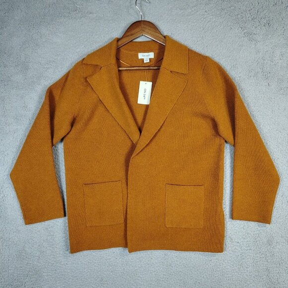 ON 34th Sweaters - ON 34th Sweater Blazer Women Small Pecan Roast Knit Long Sleeve Open Classic NWT